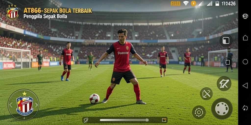 Tampilan gameplay <strong>AT866</strong> yang seru dengan aksi sepak bola yang menegangkan.
