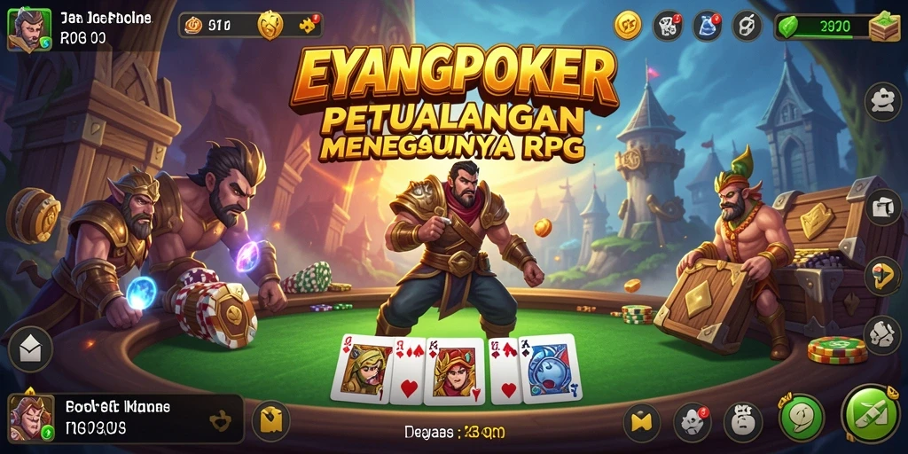 Screenshoot menampilkan aksi mendebarkan dalam game RPG poker.