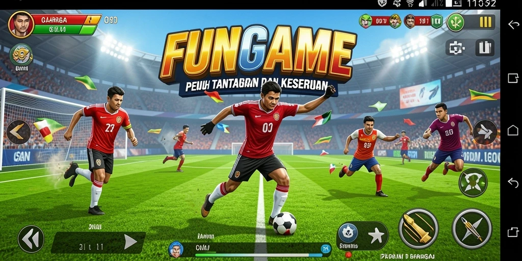 Tampilan gameplay FUNGame dengan aksi olahraga seru.