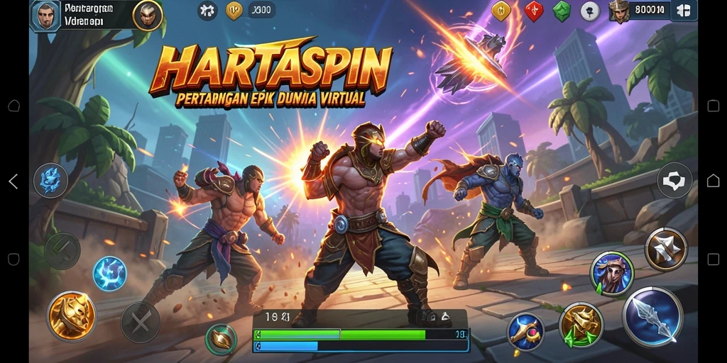 Screenshot HARTASPIN menampilkan aksi pertarungan yang menegangkan.