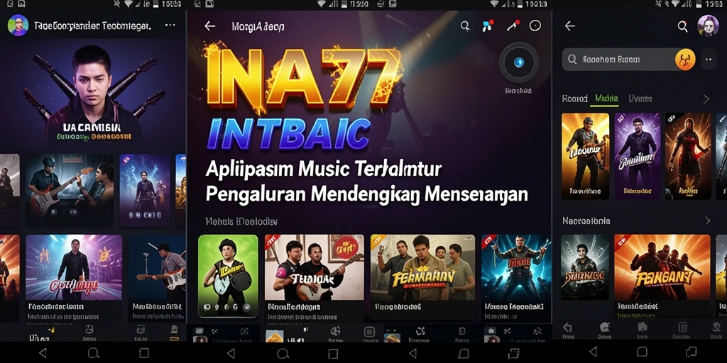 Tampilan screenshot utama INA777 yang menampilkan antarmuka pengguna aplikasi musik.