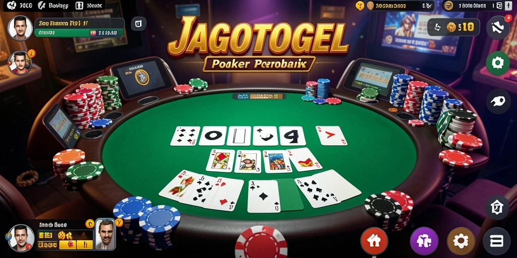 Tampilan menarik dari gameplay poker di JAGOTOGEL.