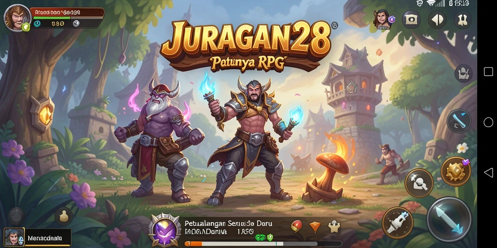 Tampilan gameplay seru dalam petualangan RPG JURAGAN28.
