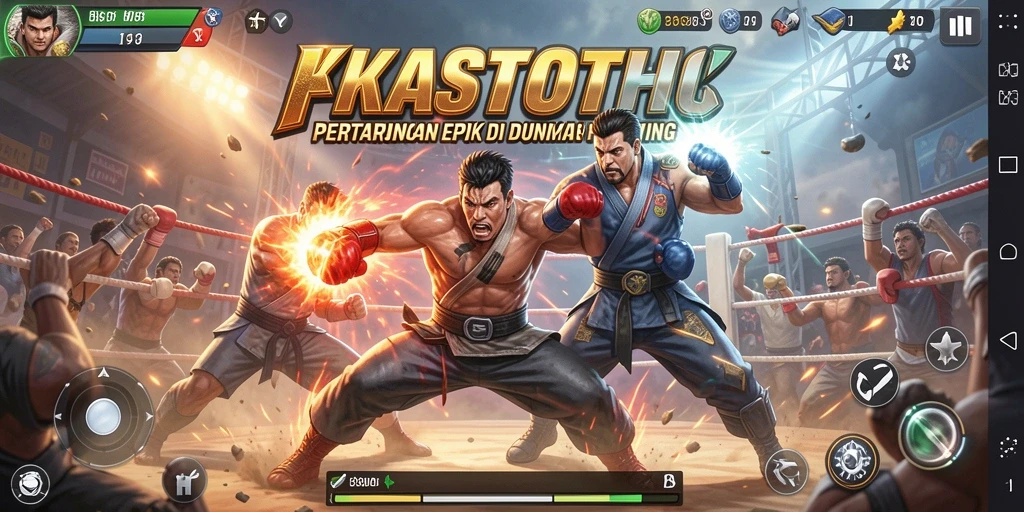 Tampilan gameplay aksi mendebarkan dalam KASTOTO.