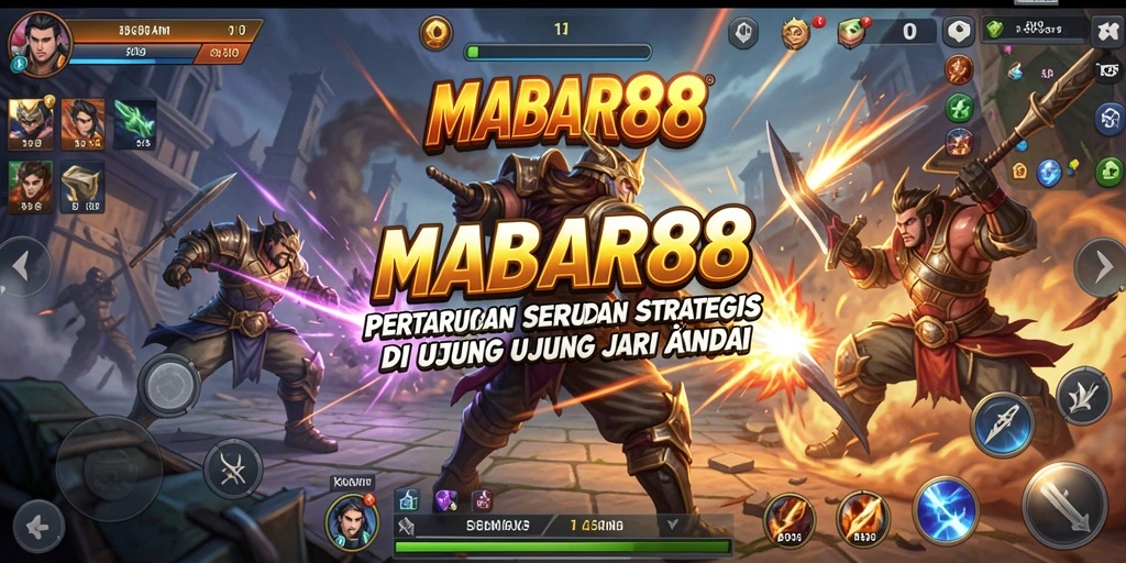 Tampilan gameplay pertarungan yang mendebarkan di MABAR88.