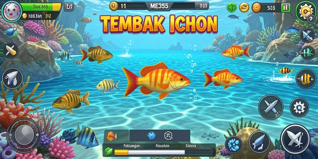 Tangkapan layar menunjukkan gameplay seru Tembak Ikan di ME355.