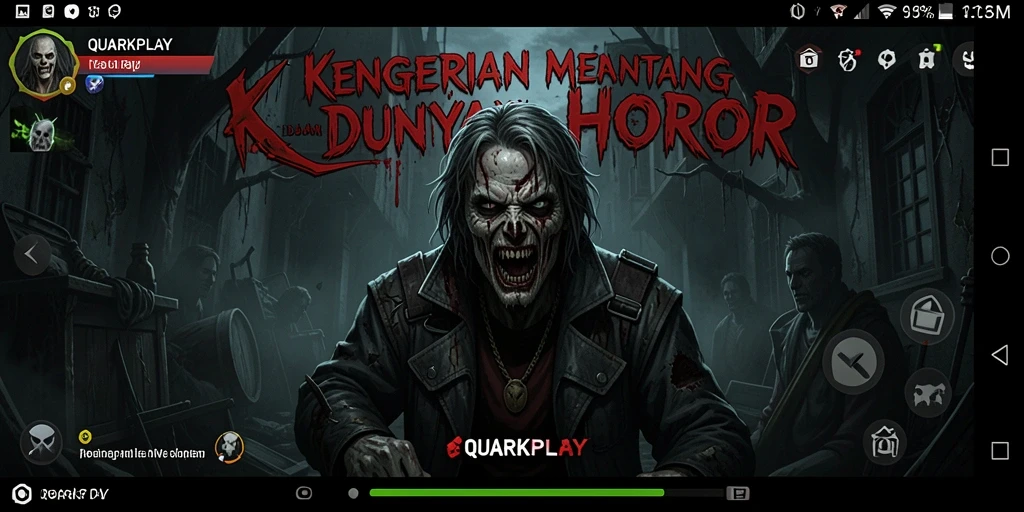 Tampilan gameplay menegangkan dari QUARKPLAY di dunia horor yang menyeramkan.